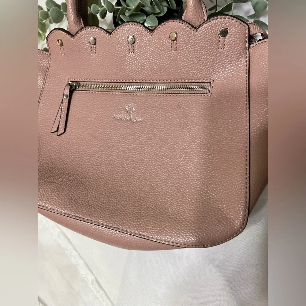 Nanette Lepore Blush Pebbled Vegan Leather Handbag